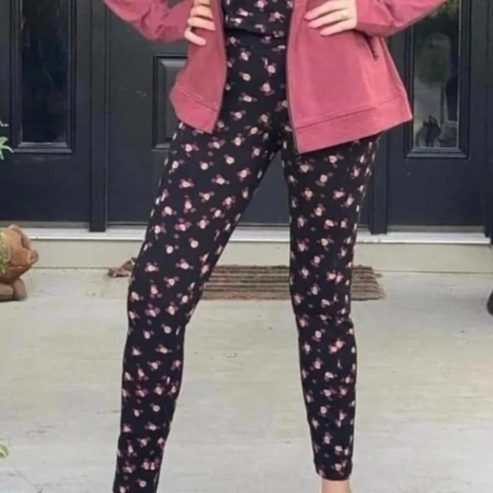 CABI Printed Lean Legging Black Floral Burst Sz S #4142 NWOT